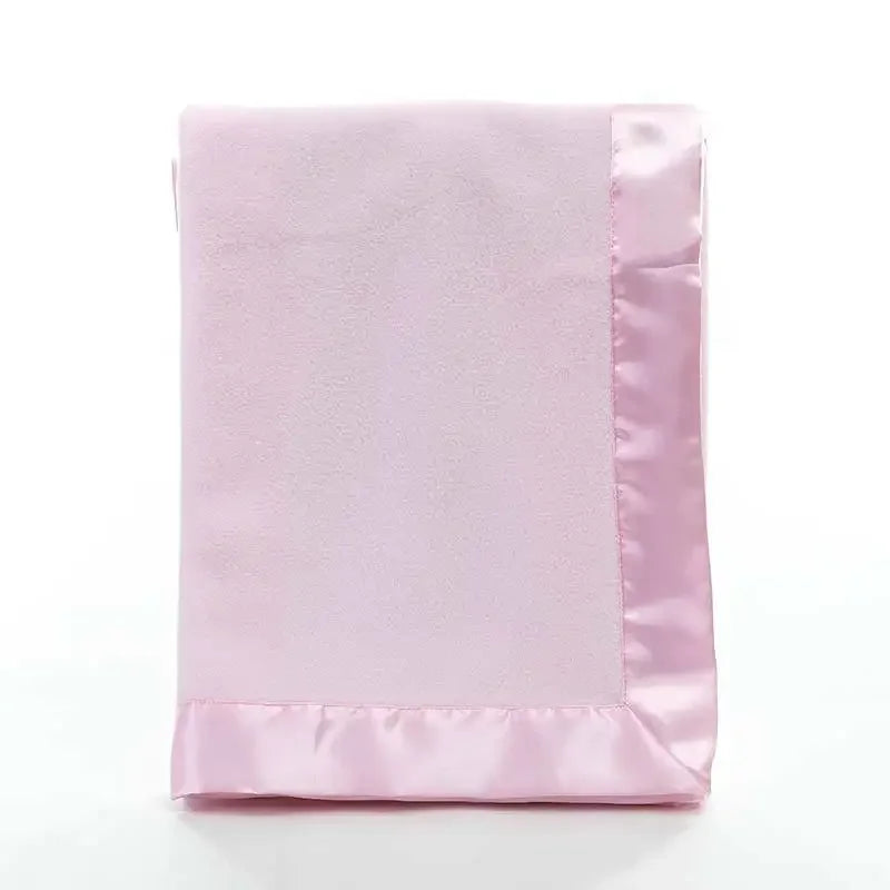 Children's Polar Fleece Solid Color Bound Blanket Satin Hand-bound Baby Blanket Baby Blanket Convenient and Practical