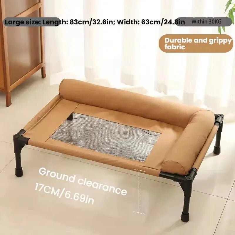 Elevated Cooling Mesh Dog Cot Breathable Moisture Resistant Bed With Pillow Four Seasons Use Indoor For Dog Cat Pet Supplies