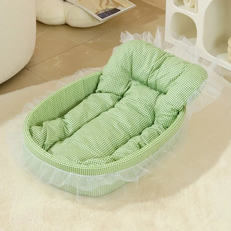 Cat Nest Macaroon Colour Small Dog Kennel Removable Washable Four Seasons Universal Soft Warm Dopamine Cats Nests Pet Products