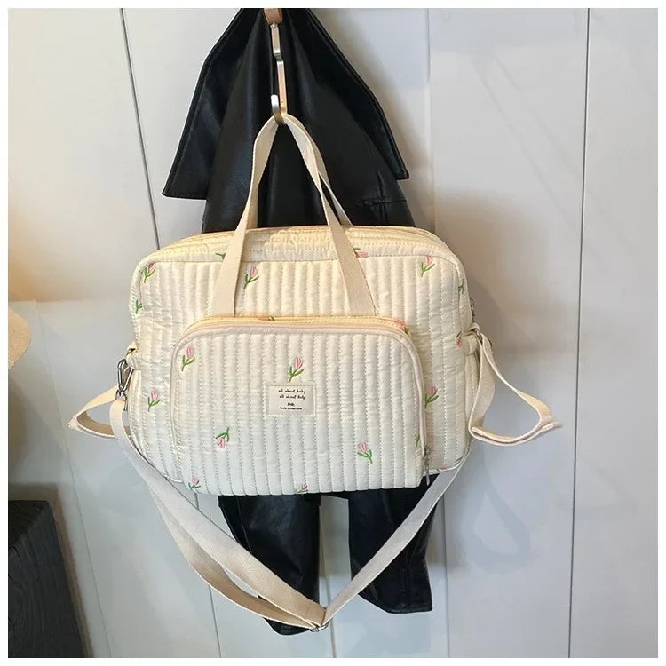 Diaper Handbag Embroidered Women Shoulder Crossbody Bag Hospital Travel Mother Kid Large Mommy Bag Baby Organizer Maternity Pack