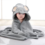 Cartoon Newborn Swaddle Wrap Coral Fleece Hooded Baby Blankets Infant Toddler Towels Kids Bathrobe Baby Shower Gift 80*80cm