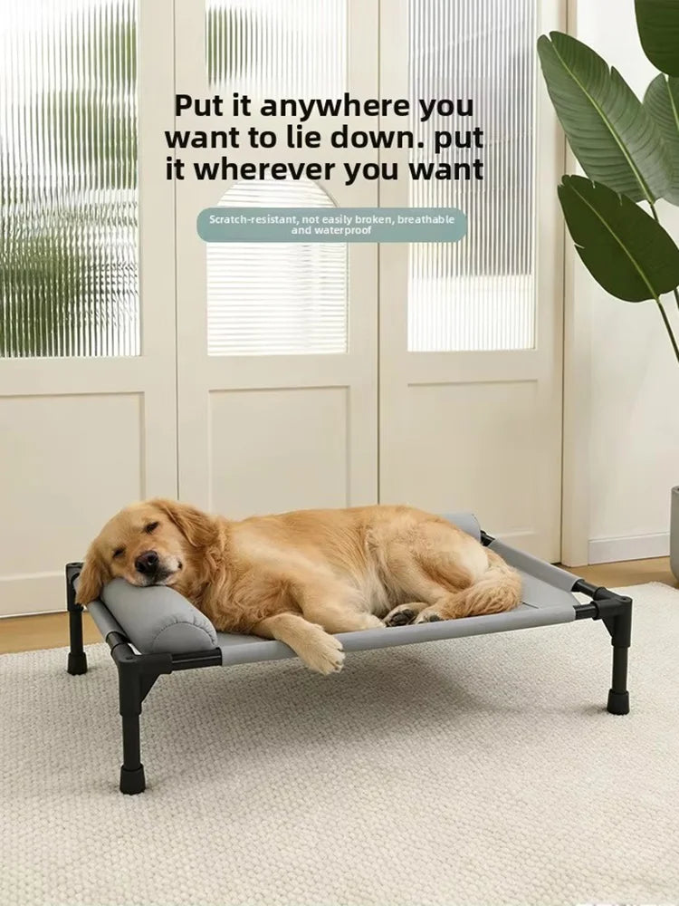 Elevated Cooling Mesh Dog Cot Breathable Moisture Resistant Bed With Pillow Four Seasons Use Indoor For Dog Cat Pet Supplies