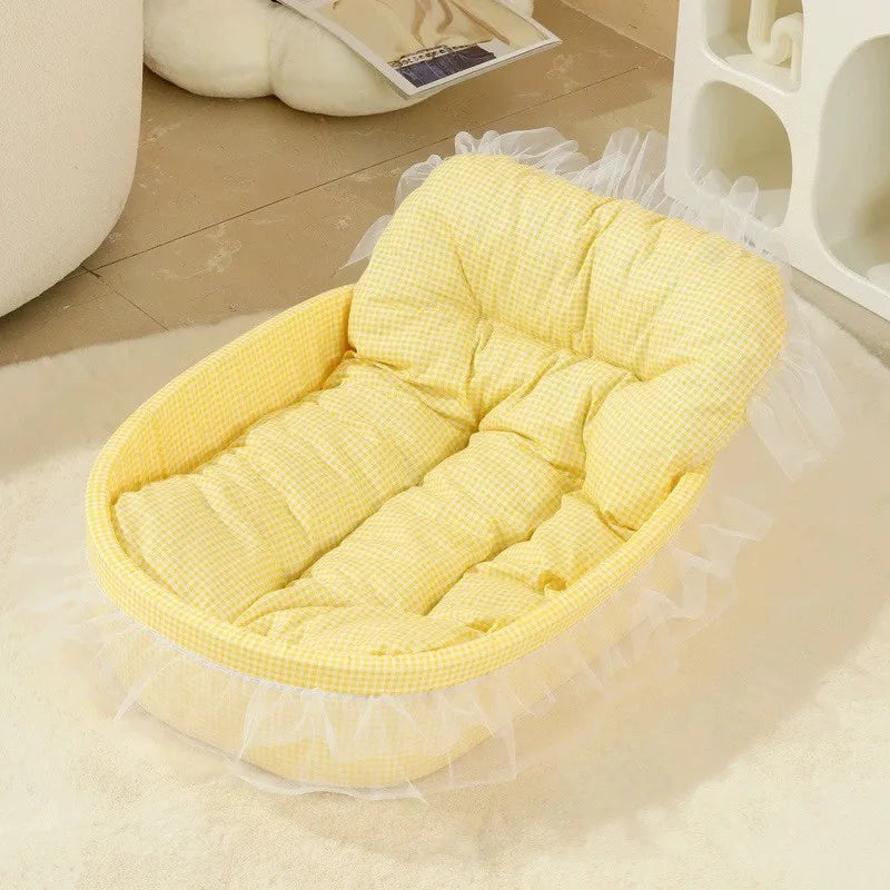 Cat Nest Macaroon Colour Small Dog Kennel Removable Washable Four Seasons Universal Soft Warm Dopamine Cats Nests Pet Products