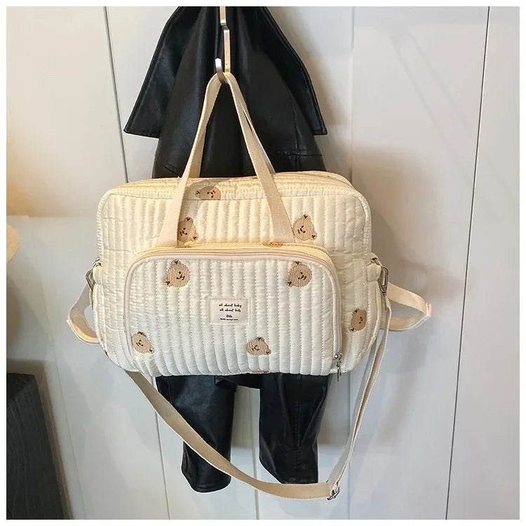 Diaper Handbag Embroidered Women Shoulder Crossbody Bag Hospital Travel Mother Kid Large Mommy Bag Baby Organizer Maternity Pack