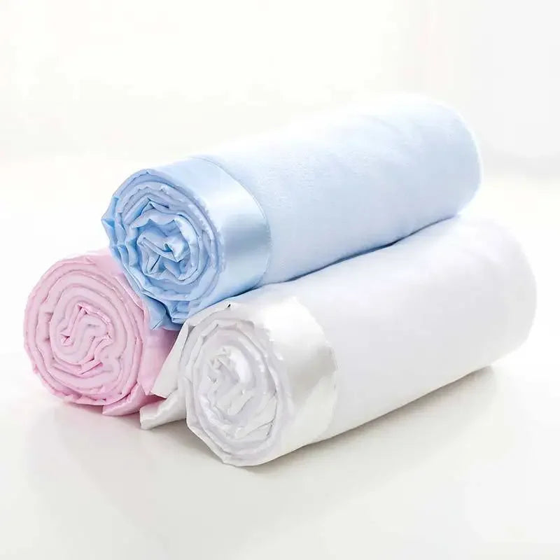 Children's Polar Fleece Solid Color Bound Blanket Satin Hand-bound Baby Blanket Baby Blanket Convenient and Practical