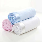 Children's Polar Fleece Solid Color Bound Blanket Satin Hand-bound Baby Blanket Baby Blanket Convenient and Practical