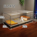 Dog Cage for Small Dogs Like Pomeranian, Teddy, Bichon, Pet Warm Winter Kennel for Medium-Sized Dogs with Separate Toilet Area
