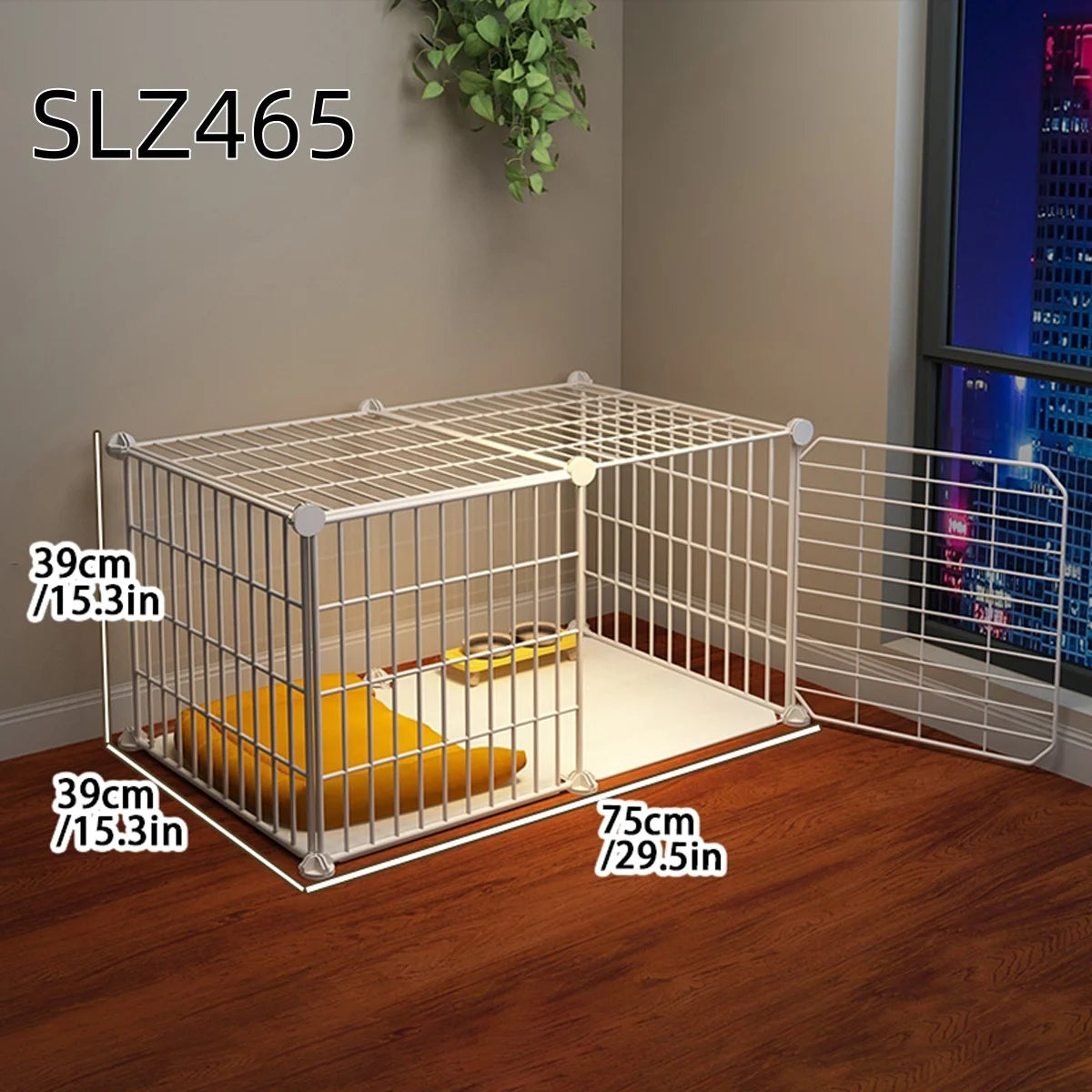 Dog Cage for Small Dogs Like Pomeranian, Teddy, Bichon, Pet Warm Winter Kennel for Medium-Sized Dogs with Separate Toilet Area