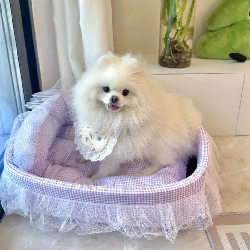 Cat Nest Macaroon Colour Small Dog Kennel Removable Washable Four Seasons Universal Soft Warm Dopamine Cats Nests Pet Products