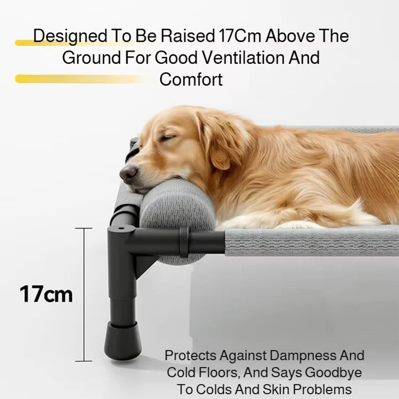 Elevated Cooling Mesh Dog Cot Breathable Moisture Resistant Bed With Pillow Four Seasons Use Indoor For Dog Cat Pet Supplies