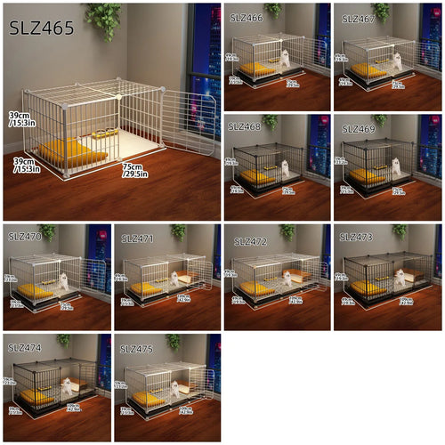 Dog Cage for Small Dogs Like Pomeranian, Teddy, Bichon, Pet Warm Winter Kennel for Medium-Sized Dogs with Separate Toilet Area