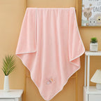 Lovely Baby Blanket for Kids Coral Fleece Super Soft with Embroideries Absorbent Baby Room Blanket Super Soft