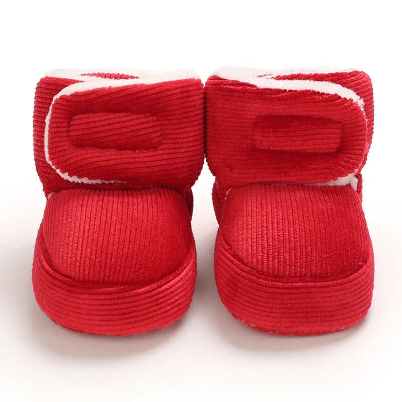 Winter Baby Cotton Shoes Thick Plush Snow Boots Soft Casual Walking Shoes for 0-18 Month Old Comfortable Toddler Footwear
