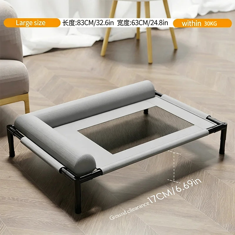 Elevated Cooling Mesh Dog Cot Breathable Moisture Resistant Bed With Pillow Four Seasons Use Indoor For Dog Cat Pet Supplies