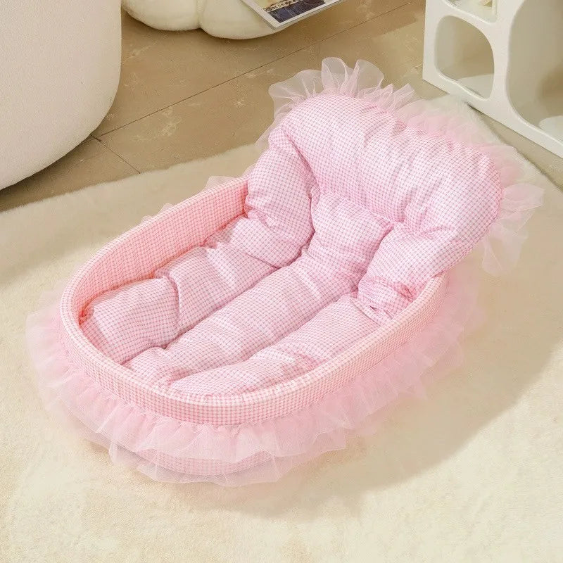 Cat Nest Macaroon Colour Small Dog Kennel Removable Washable Four Seasons Universal Soft Warm Dopamine Cats Nests Pet Products