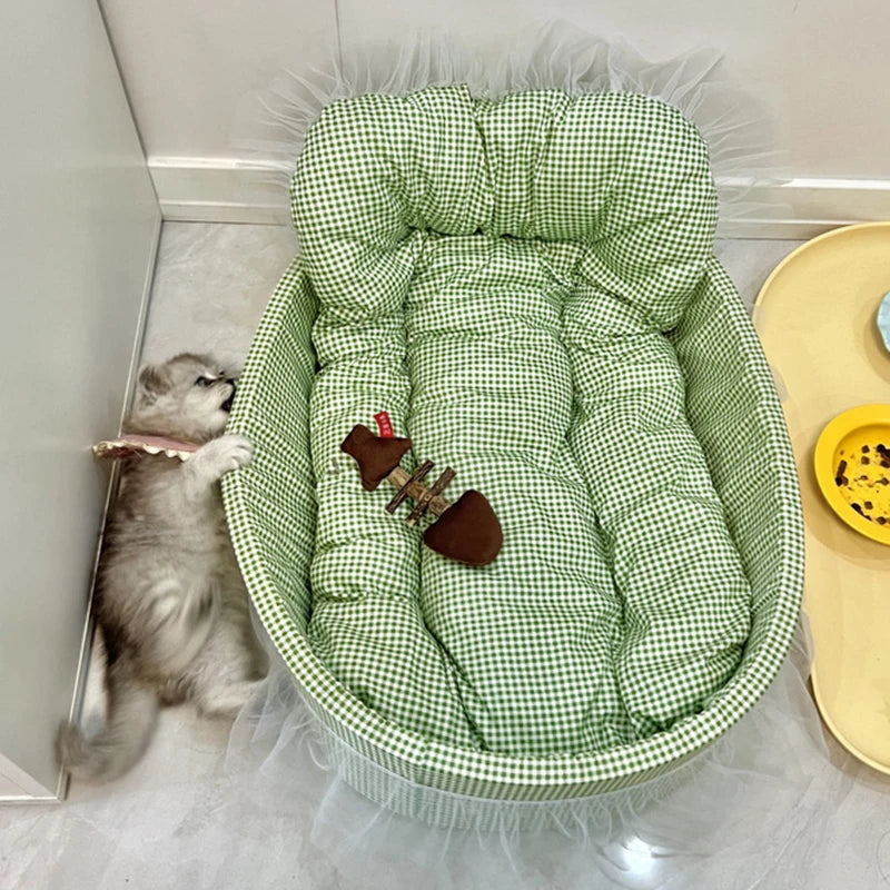 Cat Nest Macaroon Colour Small Dog Kennel Removable Washable Four Seasons Universal Soft Warm Dopamine Cats Nests Pet Products