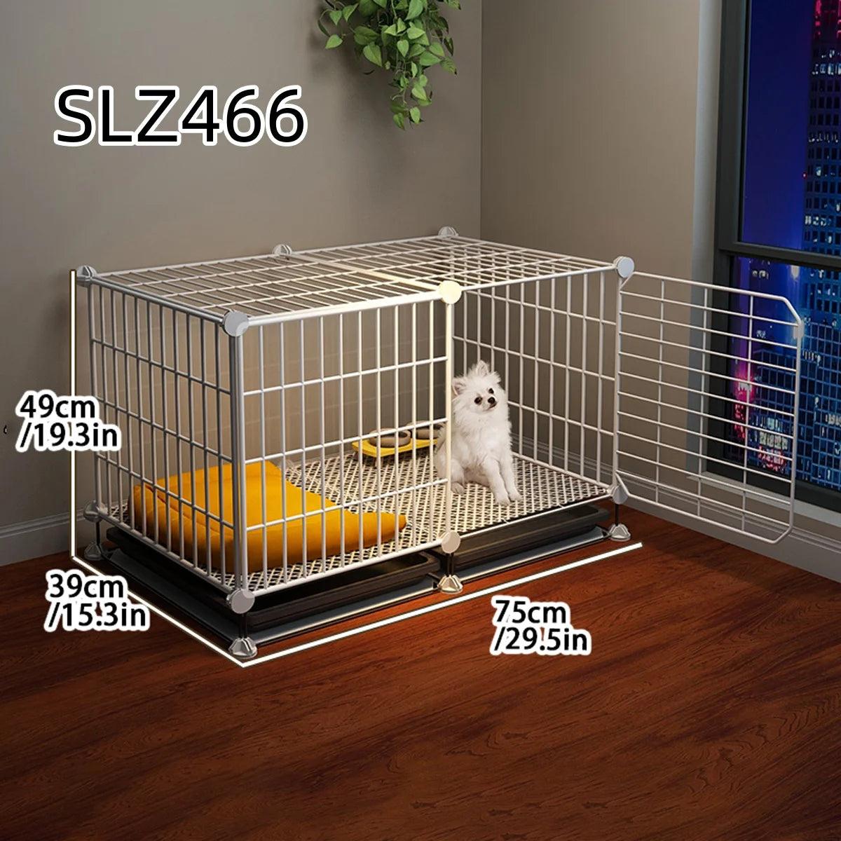 Dog Cage for Small Dogs Like Pomeranian, Teddy, Bichon, Pet Warm Winter Kennel for Medium-Sized Dogs with Separate Toilet Area