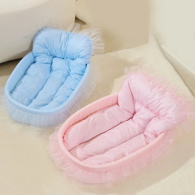 Cat Nest Macaroon Colour Small Dog Kennel Removable Washable Four Seasons Universal Soft Warm Dopamine Cats Nests Pet Products