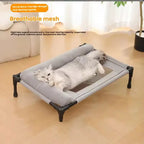 Elevated Cooling Mesh Dog Cot Breathable Moisture Resistant Bed With Pillow Four Seasons Use Indoor For Dog Cat Pet Supplies